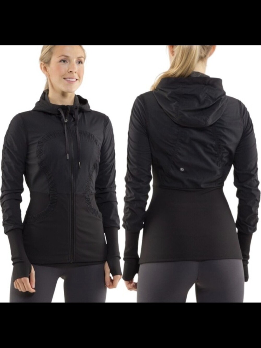 Lululemon Dance Studio III Reversible Zip Hooded Fitted Running Jacket Black 10